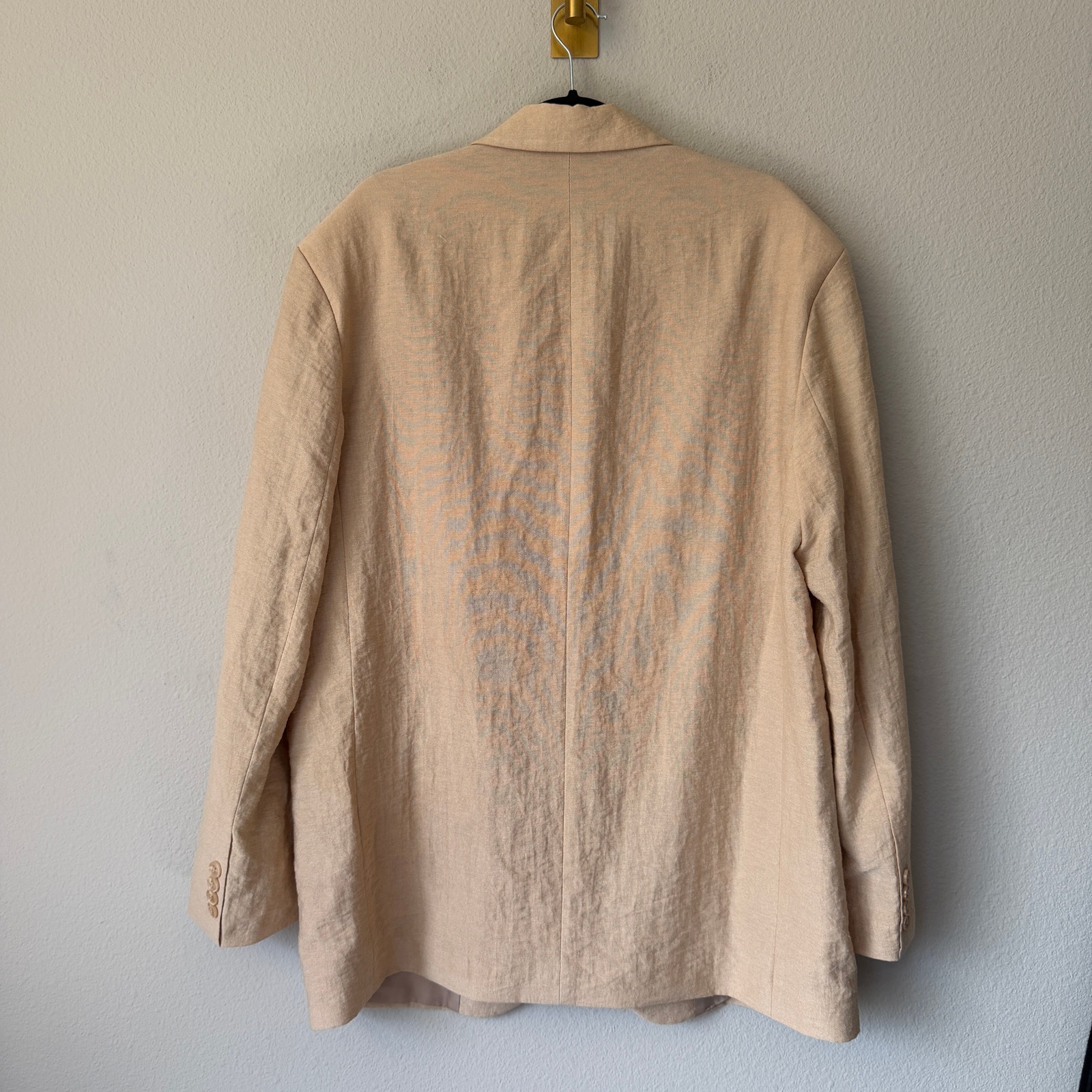 The Nkc Store Tan Linen Oversized Blazer — image 4 of 7